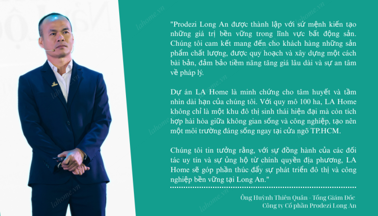 Ông Huỳnh Thiên Quân, Tổng Giám đốc Công Ty Cổ Phẩn Prodezi Long An Chia Sẻ